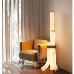 Торшер геометрический с тремя мраморными плафонами Marble Tripod варинант исполнения - 5 | Loft Concept в Костроме