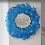 Дизайнерское Зеркало из синего стекла Blue Bubbles Mirror  варинант исполнения - 2 | Loft Concept в Костроме
