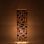 Торшер из перламутра на металлическом каркасе Indonesian Tower 2 варинант исполнения - 3 | Loft Concept в Костроме