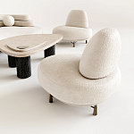 Кресло Vinsen обивка букле молочного цвета варинант исполнения - 1 | Loft Concept в Костроме