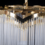 Люстра прямоугольная на цепях с прозрачными трубками и волнистым краем Nembus варинант исполнения - 11 | Loft Concept в Костроме