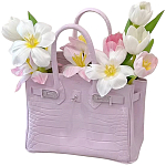 Декоративная ваза в виде сумки Birkin Bag Vase Pink варинант исполнения - 1 | Loft Concept в Костроме