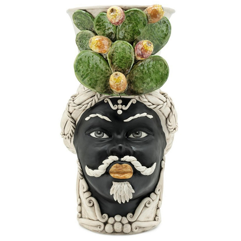 Ваза Vase Moro Man Fico Giant Черный Бежевый Зеленый Ваза Vase Moro Man Fico Giant Черный Бежевый Зеленый в Костроме | Loft Concept
