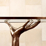 Обеденный стол с фигурным декором бронзового цвета Dichotomy racetrack варинант исполнения - 3 | Loft Concept в Костроме