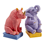 Держатель для книг Elephant and Rhinoceros Bookend варинант исполнения - 2 | Loft Concept в Костроме