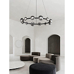 Люстра подвесная светодиодная в форме кольца Gray Ring Chandelier варинант исполнения - 2 | Loft Concept в Костроме