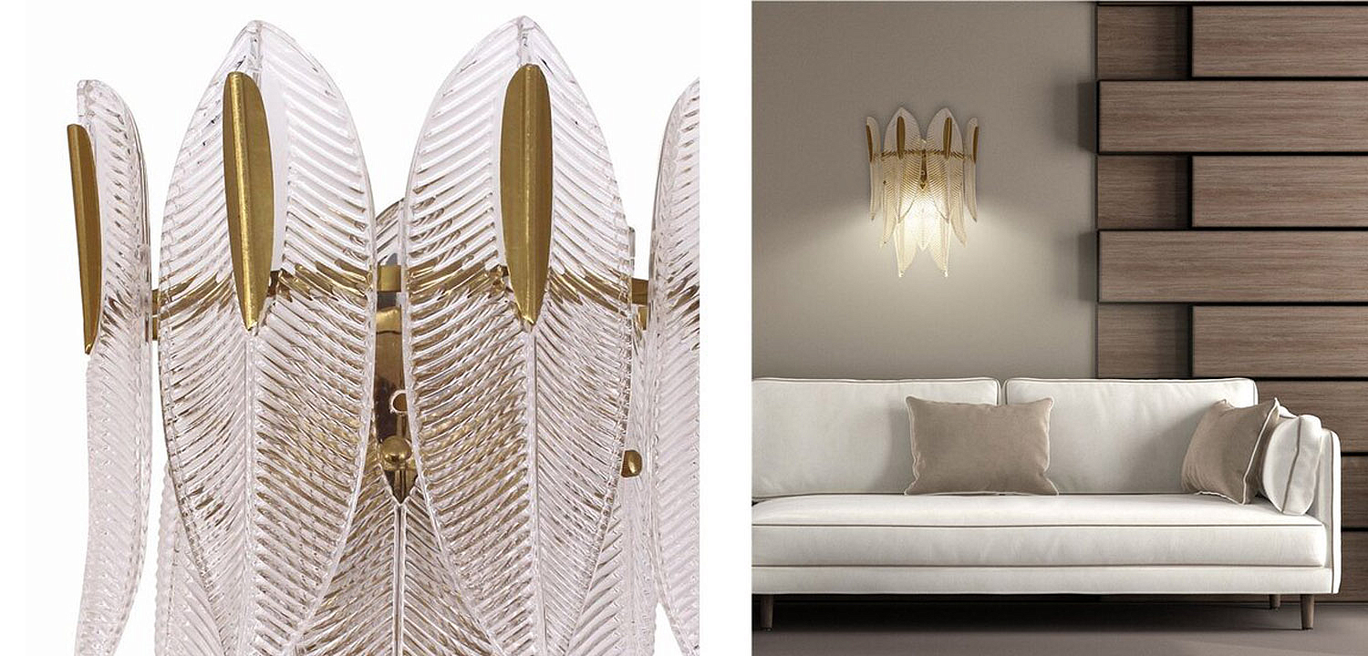 Бра Textured Glass Petals Sconce Бра Textured Glass Petals Sconce - Loft-Concept в Костроме