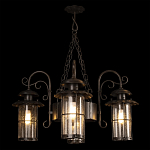 Уличная подвесная люстра с 4-мя цилиндрическими плафонами на цепях Elysian Lanterns варинант исполнения - 2 | Loft Concept в Костроме
