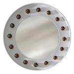 Зеркало белое с круглыми золотыми декоративными элементами Prince of the Church варинант исполнения - 1 | Loft Concept в Костроме