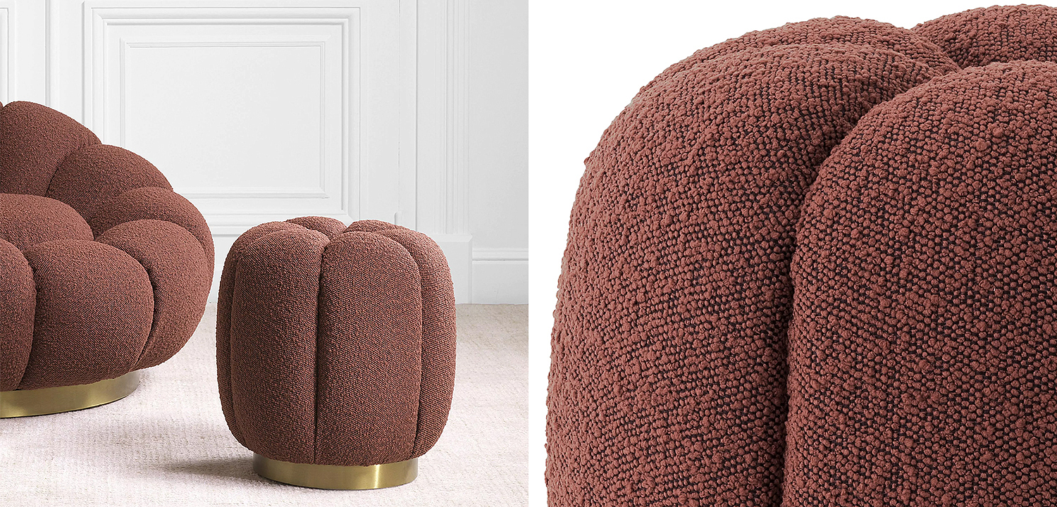 Пуф Eichholtz Stool Orchanic Boucle Rouge Пуф Eichholtz Stool Orchanic Boucle Rouge - Loft-Concept в Костроме