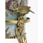 Ваза из голубого фарфора с рисунком птиц и цветов и декоративными элементами Blue Garden варинант исполнения - 4 | Loft Concept в Костроме