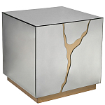 Столик журнальный зеркальный с золотым декором Gold Painted Mirror Table варинант исполнения - 1 | Loft Concept в Костроме