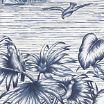 Обои ручная роспись Le Brésil Mer Bleue варинант исполнения - 2 | Loft Concept в Костроме
