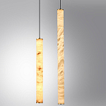 Подвесной светильник с плафоном в форме цилиндра из алебастра Cryptocrystalline Stone варинант исполнения - 3 | Loft Concept в Костроме