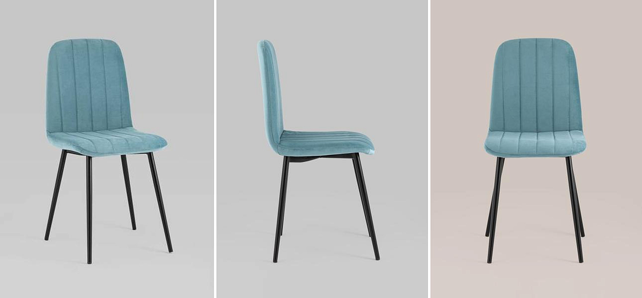 Стул Easy Chair Велюр Голубой цвет Стул Easy Chair Велюр Голубой цвет - Loft-Concept в Костроме