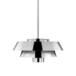 Подвесной светильник с широким многоярусным металлическим плафоном цвета никель в современном стиле Feiss варинант исполнения - 1 | Loft Concept в Костроме