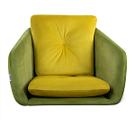 Стул с мягкой обивкой из велюра и подъемно-поворотным механизмом на колесиках Mason Green and Yellow варинант исполнения - 3 | Loft Concept в Костроме