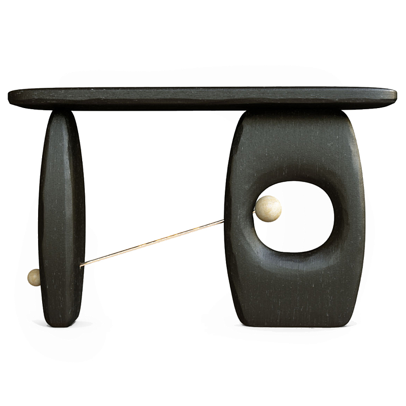 Консоль Lusitania Латунь Черный матовый в Костроме | Loft Concept 