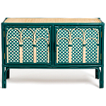 Комод для посуды из ротанга Felice Rattan Green варинант исполнения - 1 | Loft Concept в Костроме