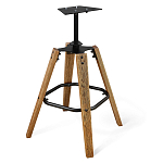 Барный стул со спинкой на 4-х коричневых ножках Черный Велюр Ava Charm варинант исполнения - 4 | Loft Concept в Костроме