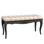 Банкетка из массива бука с бежевой обивкой из велюра Black Provence варинант исполнения - 1 | Loft Concept в Костроме