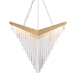 Люстра золотого цвета в форме галочки с каскадом длинных прозрачных трубок Eurofase варинант исполнения - 1 | Loft Concept в Костроме