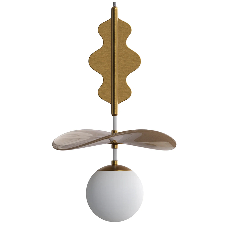 Подвес Bloomy 3 Бежевый Белый Латунь в Костроме | Loft Concept 