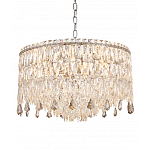 Люстра круглая с хрустальными подвесками на серебряном каркасе Roul Crystal Light варинант исполнения - 4 | Loft Concept в Костроме