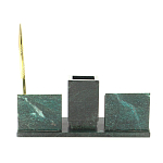 Настольный письменный набор из змеевика с визитницами и ручкой Successful Leader варинант исполнения - 3 | Loft Concept в Костроме