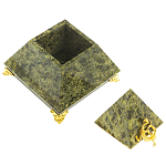 Шкатулка пирамида из натурального камня змеевик Stone Casket варинант исполнения - 2 | Loft Concept в Костроме