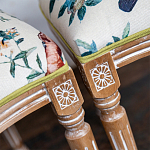 Стул из массива бука бежевый с изображением птиц и цветов Beige Green Chinoiserie Birds Garden Chair варинант исполнения - 4 | Loft Concept в Костроме