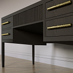 Большой Рабочий стол Primo с 5 выдвижными ящиками Темный орех варинант исполнения - 3 | Loft Concept в Костроме