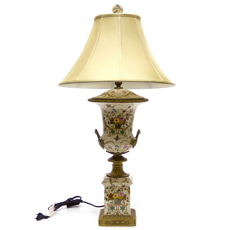Настольная лампа Pedestal Lamp Белый Бронза Бежевый Настольная лампа Pedestal Lamp Белый Бронза Бежевый в Костроме | Loft Concept