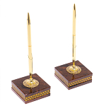 Настольный письменный набор с часами и визитницами из природного камня обсидиана Royal Present варинант исполнения - 4 | Loft Concept в Костроме