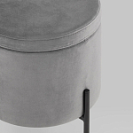 Серый пуф на черных ножках SANJAY варинант исполнения - 4 | Loft Concept в Костроме