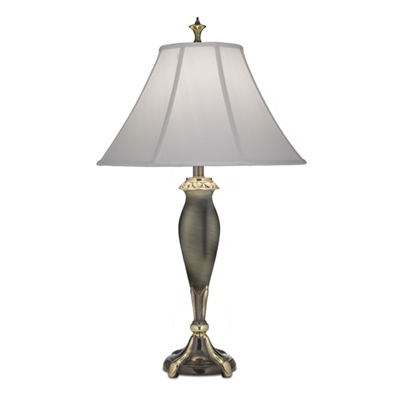 Настольная лампа с белым тканевым абажуром в форме колокола Stiffel Никель Золотой Графит Белый в Костроме | Loft Concept 