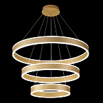 Люстра подвесная светодиодная с тремя золотистыми кольцами Ring Horizontal варинант исполнения - 2 | Loft Concept в Костроме
