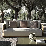 Дизайнерский уличный диван из массива дерева с плетеной спинкой PALINFRASCA Sofa варинант исполнения - 22 | Loft Concept в Костроме