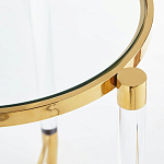 Золотой приставной столик с круглой стеклянной столешницей Weightless Table варинант исполнения - 4 | Loft Concept в Костроме