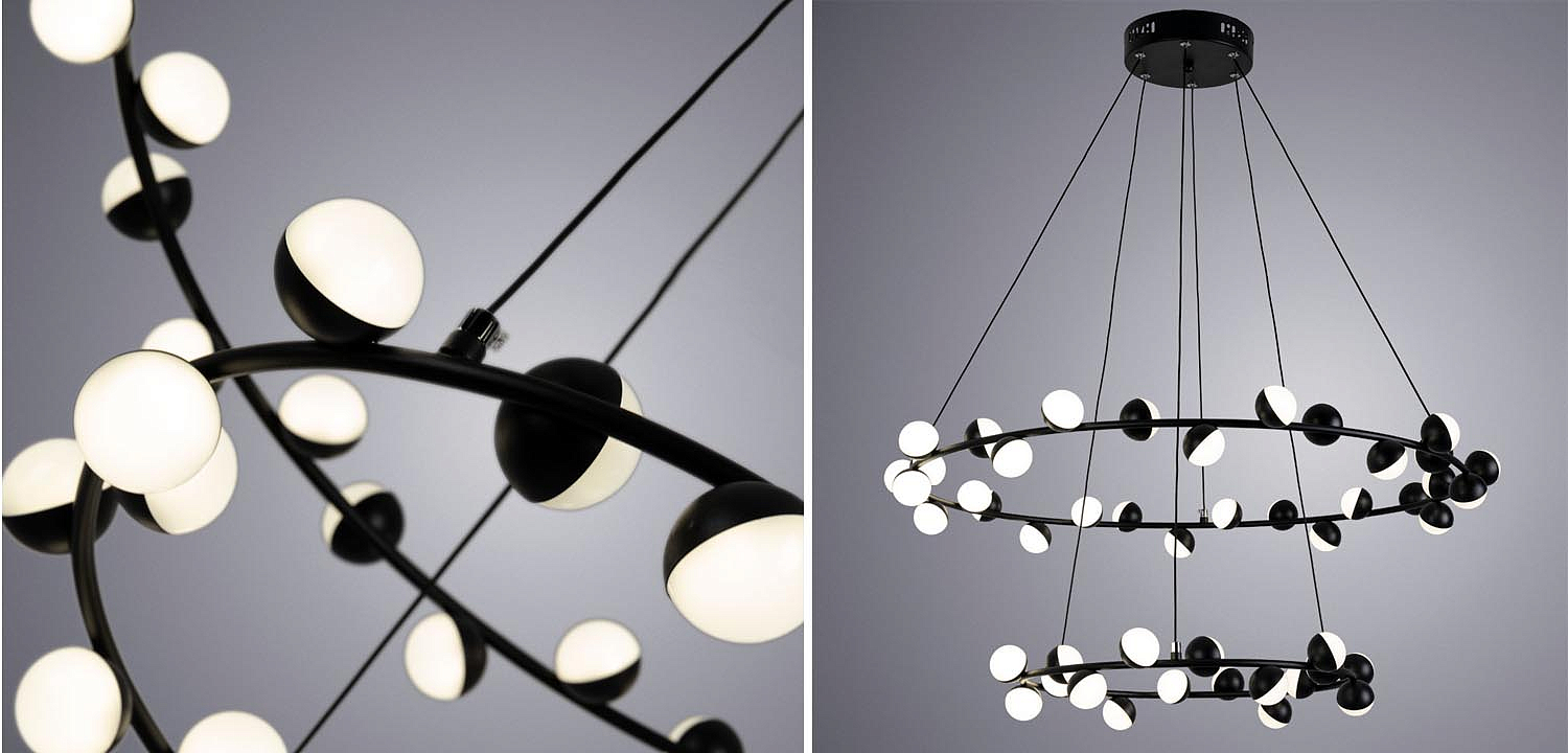 Люстра Vilelme Chandelier black double Люстра Vilelme Chandelier black double - Loft-Concept в Костроме