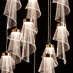 Люстра каскадная с 10-ю прозрачными плафонами Wave Line варинант исполнения - 5 | Loft Concept в Костроме