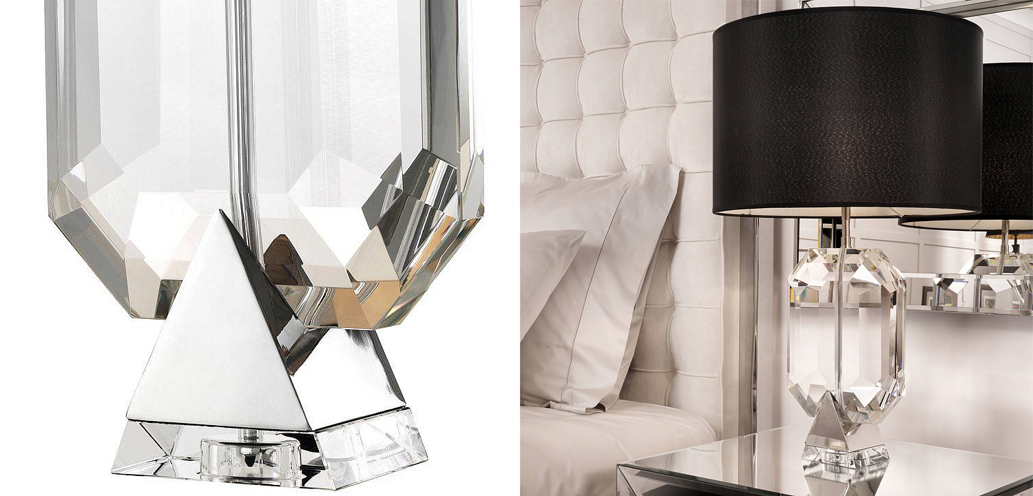 Настольная лампа Eichholtz Table Lamp Emerald Nickel & black Настольная лампа Eichholtz Table Lamp Emerald Nickel & black - Loft-Concept в Костроме