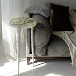 Круглый журнальный столик со столешницей из эпоксидной смолы Epoxy Resin Flowers Coffee Table варинант исполнения - 3 | Loft Concept в Костроме