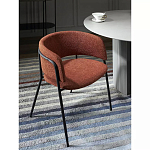 Стул полукруглый мягкий с буклированной обивкой Chair with Boucle Upholstery варинант исполнения - 2 | Loft Concept в Костроме