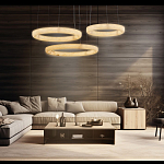 Люстра с 3-мя кольцами из натурального камня Minerals of Light варинант исполнения - 3 | Loft Concept в Костроме