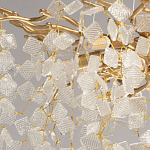 Люстра подвесная золотого цвета с декоративными ветвями и прозрачными рельефными подвесками FAIRYTREE Light варинант исполнения - 4 | Loft Concept в Костроме