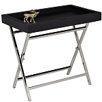 Стол сервировочный кожаный с декором в виде золотистой фигуркой лося Embodiment of Style варинант исполнения - 1 | Loft Concept в Костроме