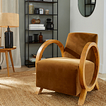 Кресло с круглыми деревянными подлокотниками Modesto Chair варинант исполнения - 6 | Loft Concept в Костроме