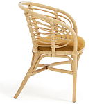 Кресло из ротанга с сиденьем из велюра Vini Rattan Armchair варинант исполнения - 3 | Loft Concept в Костроме