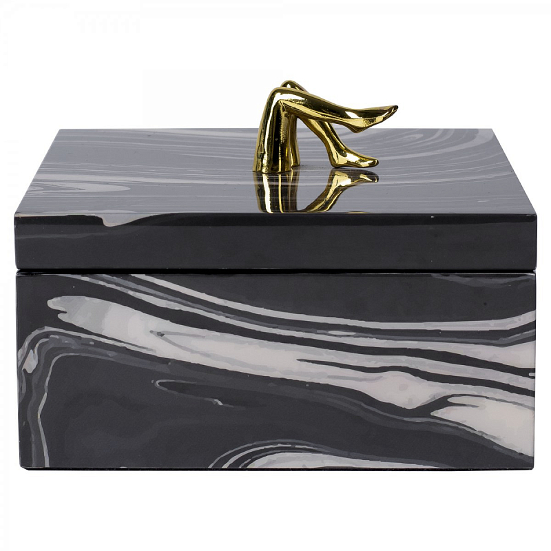 Шкатулка COQUETTE BOX Черный Белый Глянцевое золото Шкатулка COQUETTE BOX Черный Белый Глянцевое золото в Костроме | Loft Concept